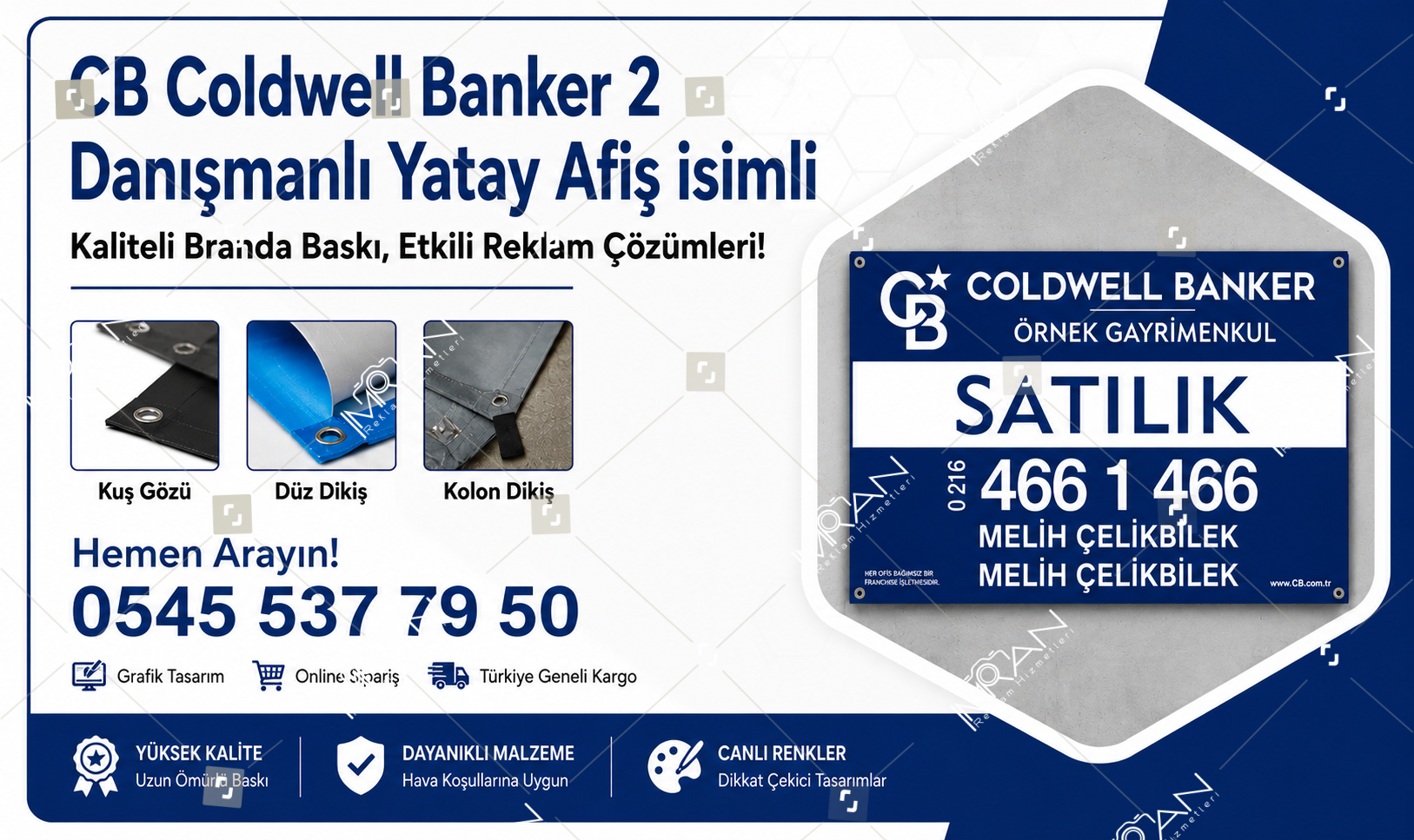 CB Coldwell Banker 2 Danışmanlı Yatay Afiş İsimli