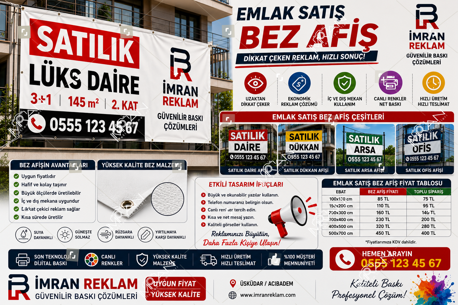 Emlak Satış Bez Afiş