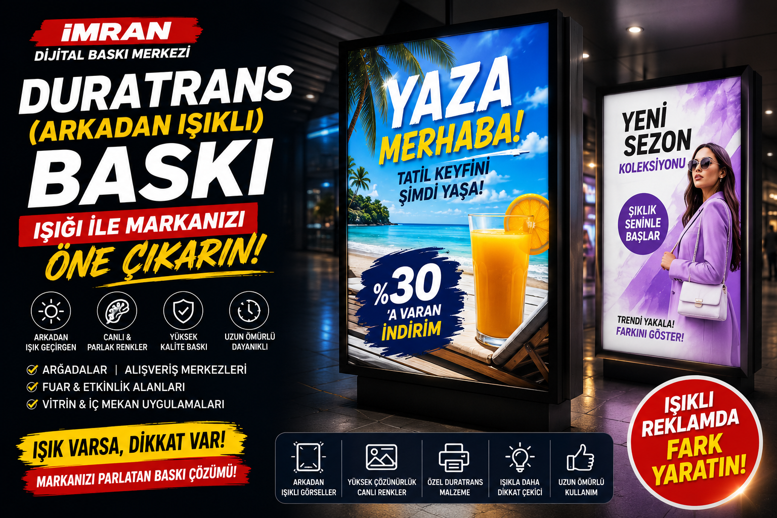 Duratrans (Arkadan Işıklı) Baskı